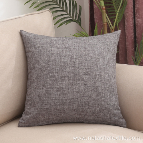 flax blend polyester solid color pillow